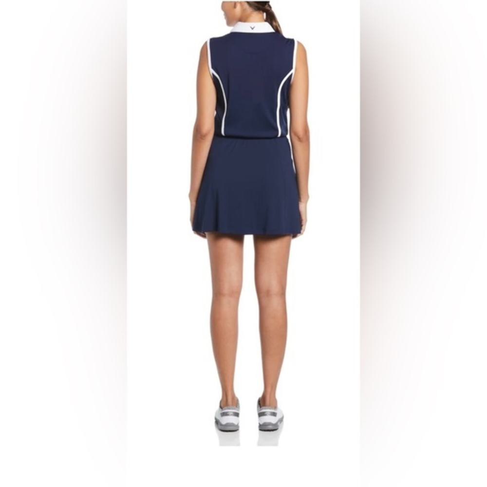 Callaway Color Block Golf‎ Polo Dress, Navy Blue, Large